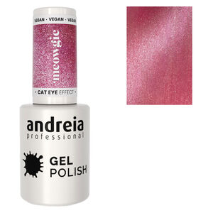 Gel Polish Cat Eye Effect argent&eacute;es avec reflets roses
