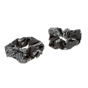 Lot de 2 chouchou bandana Noir,  Lot de 2 chouchou bandana Noir