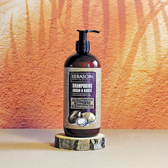 Shampooing cheveux boucl&eacute;s fris&eacute;s Argan & Karit&eacute;