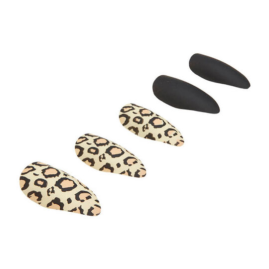 Faux ongles Nail Addict black leopard