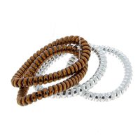 Elastiques scoubidou fins bronze et argenté