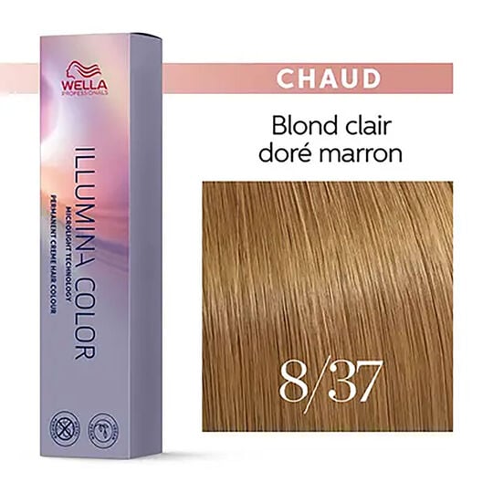 Illumina color 8/37 blond clair dor&eacute; marron