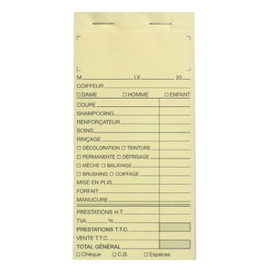 Carnet de caisse sans num&eacute;ro