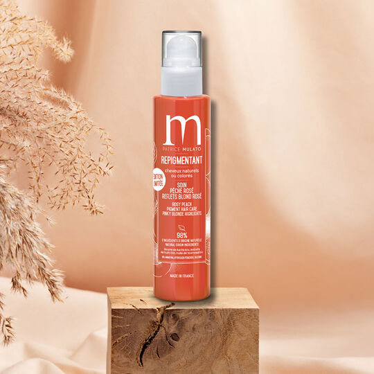 Soin repigmentant cheveux naturels ou color&eacute;s p&ecirc;che ros&eacute;