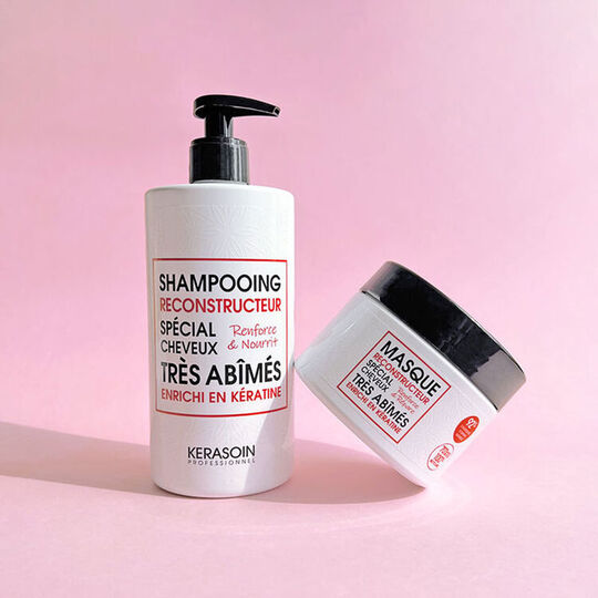 Shampooing reconstructeur &agrave; la k&eacute;ratine pour cheveux tr&egrave;s ab&icirc;m&eacute;s 1000ml