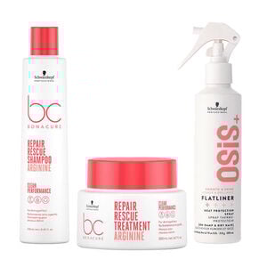 Rituel pour cheveux abîmés BC Repair Rescue et Osis+,  Rituel pour cheveux abîmés BC Repair Rescue et Osis+
