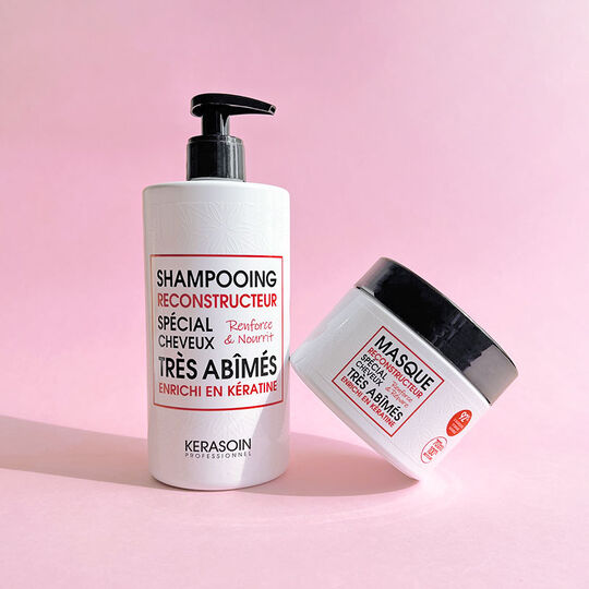 Shampooing reconstructeur à la kératine pour cheveux très abîmés 500ml,  Shampooing reconstructeur à la kératine pour cheveux très abîmés 500ml