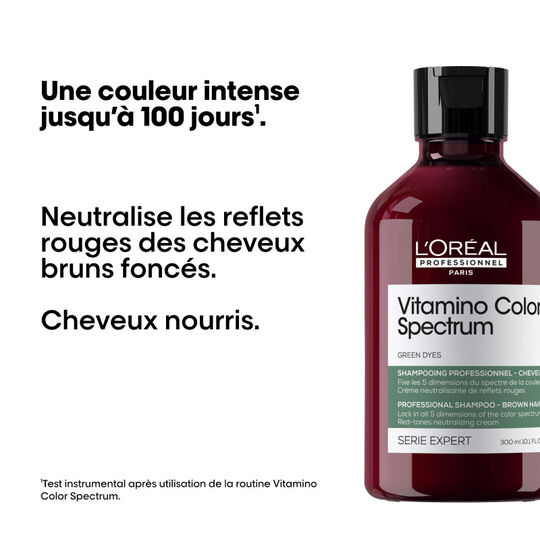 Shampooing neutralisant Vitamino Color Spectrum vert, anti-rouge
