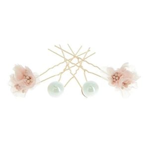 Neigeuses fleurs & perles vieux rose,  Neigeuses fleurs & perles vieux rose