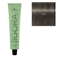 Coloration Igora Zero Amm 7-1 blond cendr&eacute;