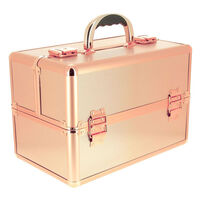 Valise &agrave; main rose m&eacute;tallis&eacute;e