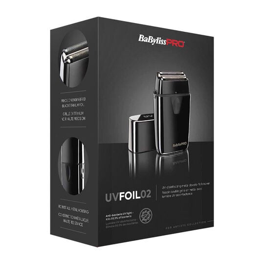 Rasoir double grille avec lumi&egrave;re d&eacute;sinfectante UVFOIL02