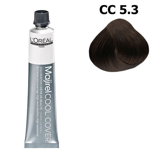 Coloration neutralisante Majirel Cool Cover 5.3 ch&acirc;tain clair dor&eacute; beige