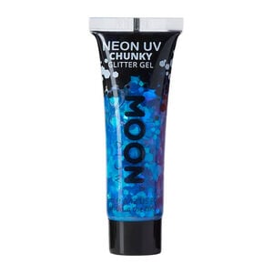 Gel n&eacute;on &agrave; grosses paillettes Moon Glow bleu