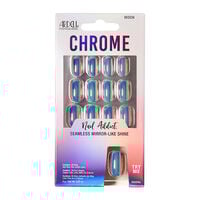 Faux ongle effet chrome moon