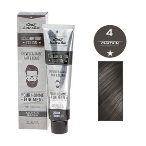 Coloration pour homme cheveux & barbe 4 châtain