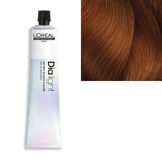 Coloration ton sur ton Dialight 7.43 blond cuivr&eacute; dor&eacute;