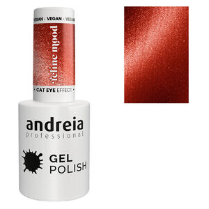 Gel Polish Cat Eye Effect rouge avec des reflets rouges