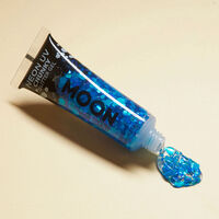 Gel n&eacute;on &agrave; grosses paillettes Moon Glow bleu