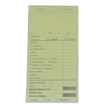 Carnet de caisse sans numéro