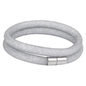 Bracelet strass filet double gris