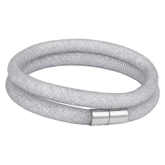 Bracelet strass filet double gris
