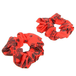 Lot de 2 chouchou bandana rouge,  Lot de 2 chouchou bandana rouge