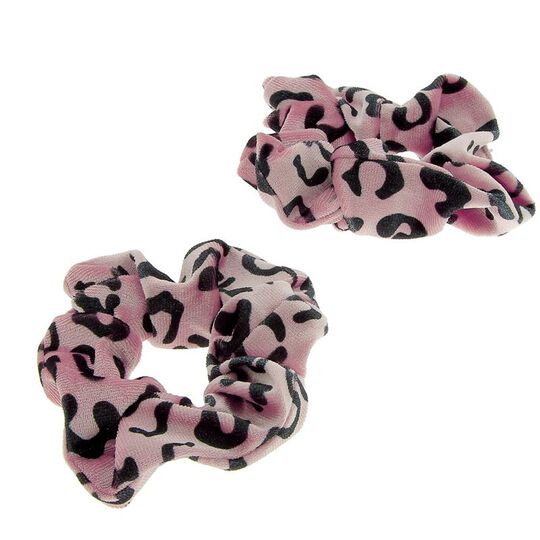 Chouchou léopard x 2 rose