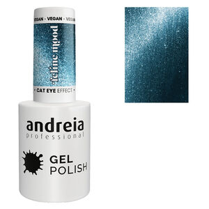 Gel Polish Cat Eye Effect bleu p&eacute;trole avec des reflets bleus
