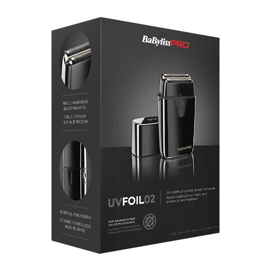 Rasoir double grille avec lumi&egrave;re d&eacute;sinfectante UVFOIL02
