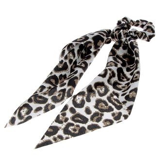 Chouchou foulard léopard blanc