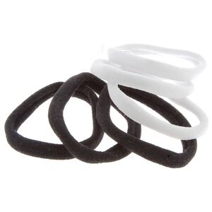 Lot de 6 élastiques XXL en mousse noir et blanc,  Lot de 6 élastiques XXL en mousse noir et blanc