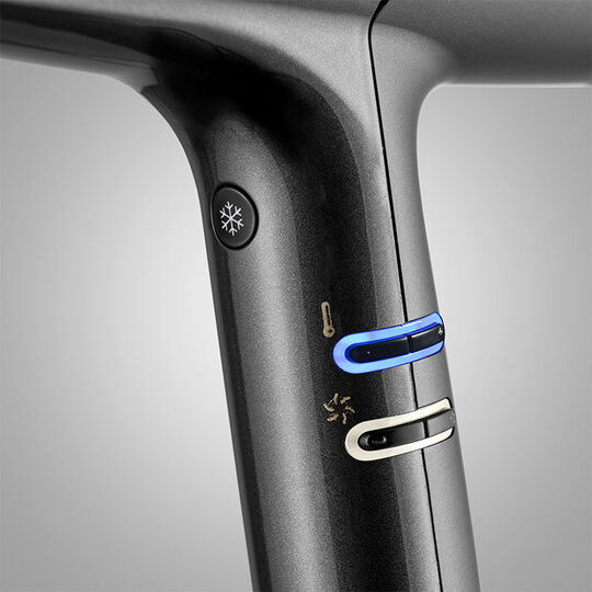 S&egrave;che cheveux Falco gris m&eacute;tallis&eacute; et or