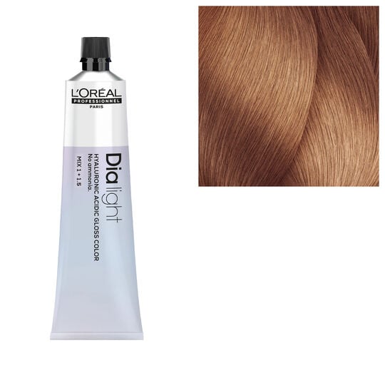 Coloration ton sur ton Dia light Hyaluronic 8.24 blond clair iris&eacute; cuivr&eacute;