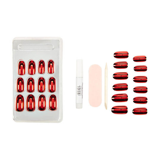 Faux ongles Nail Addict metallic red
