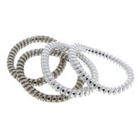 Elastiques scoubidou fins gris et argenté