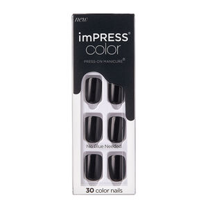 Faux ongles impress color all black,  Faux ongles impress color all black