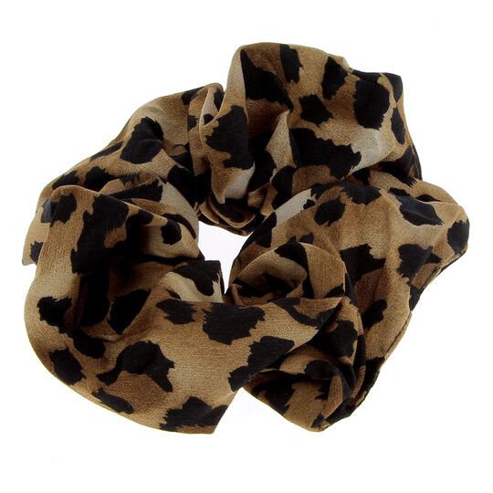 Chouchou imprim&eacute; l&eacute;opard marron chaud