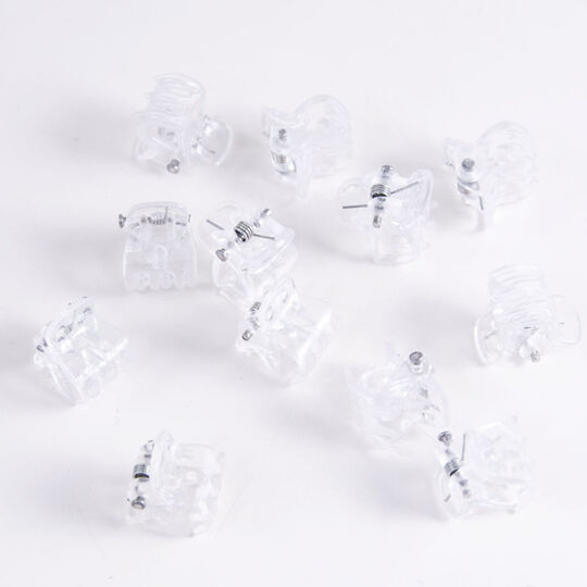 Mini pinces croco transparents 1cm