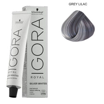 Coloration pour cheveux blancs et gris Igora Royal Silver White gris lilas