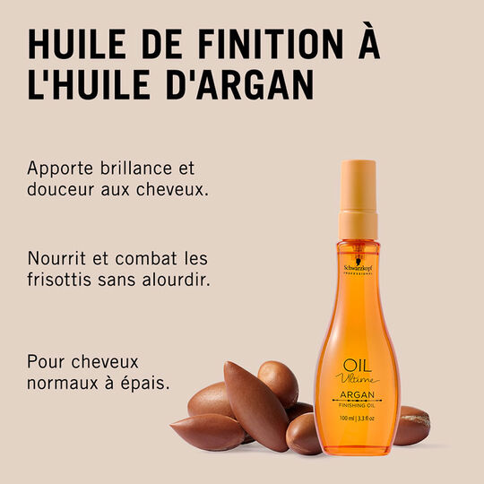 Huile de finition Argan pour cheveux moyens &agrave; &eacute;pais