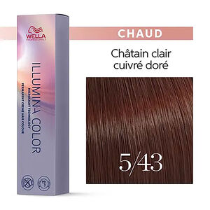 Illumina color 5/43 ch&acirc;tain clair cuivr&eacute; dor&eacute;