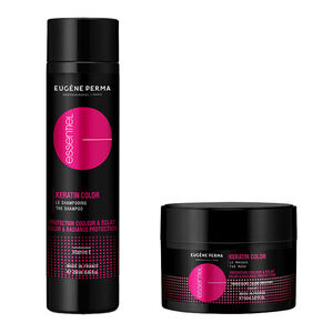 Rituel cheveux colorés shampooing et masque Essentiel Keratin Color,  Rituel cheveux colorés shampooing et masque Essentiel Keratin Color