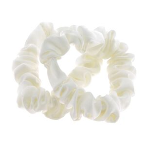 Chouchous satinés fins x 2 blanc,  Chouchous satinés fins x 2 blanc