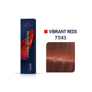 Coloration permanente Koleston Perfect Me+ 77/43 blond intense cuivr&eacute; dor&eacute;