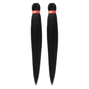 Cheveux à tresser pré-etirés 2 x 46" 1B,  Cheveux à tresser pré-etirés 2 x 46" 1B