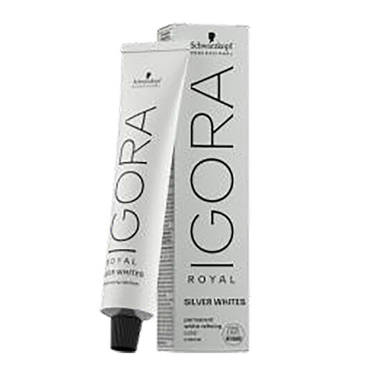 Coloration pour cheveux blancs et gris Igora Royal Silver White gris lilas