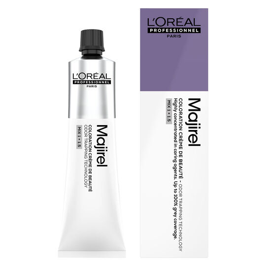 Coloration cr&egrave;me de beaut&eacute; Majirel 8.21 blond clair iris&eacute; cendr&eacute;