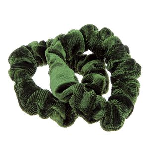 Duo chouchous velours côtelé vert kaki,  Duo chouchous velours côtelé vert kaki