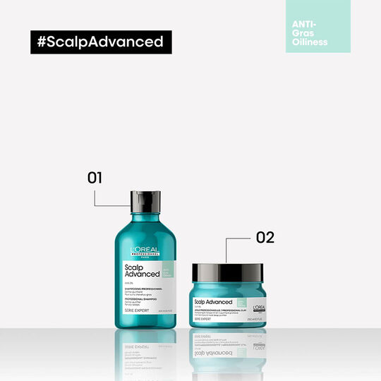 Argile 2-en-1 purifiante anti-gras Scalp Advanced 500ml